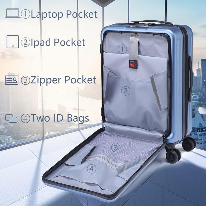 Immagine prodotto TydeCkare Handgepäckkoffer mit Laptoptasche (45 l, Bagaglio a mano (fino a 50 litri))