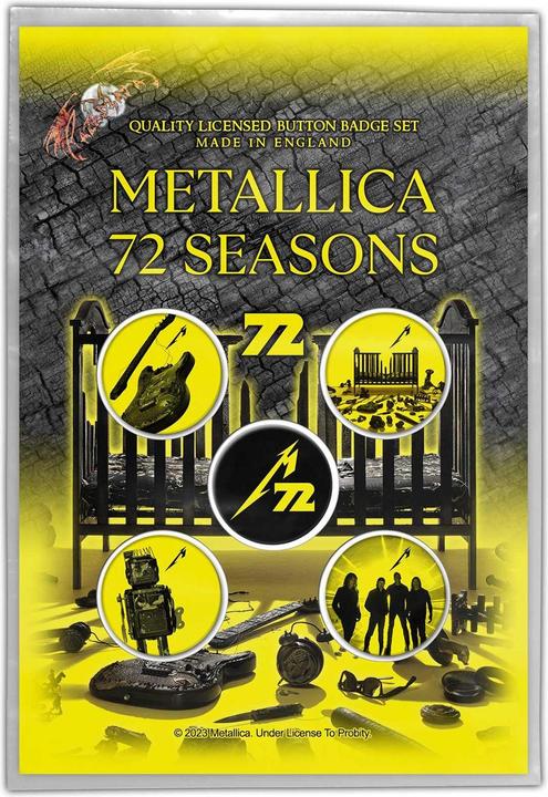 Immagine prodotto Metallica Badge 72 Seasons confezione da 5 pezzi in plastica e metallo