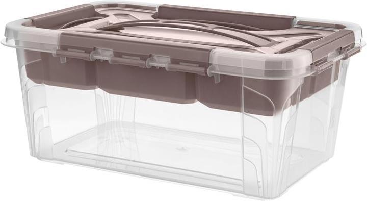 Produktbild keeeper Aufbewahrungsbox "hubert & hilda, mit Einsatz, 4,2 L Box: transparent / Details und Einsatz: taup... (4.20 l)