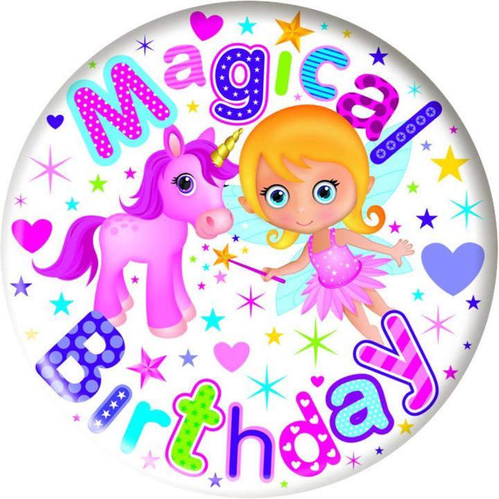 Simon Elvin Runde Anstecker Magical Birthday 6erPack
