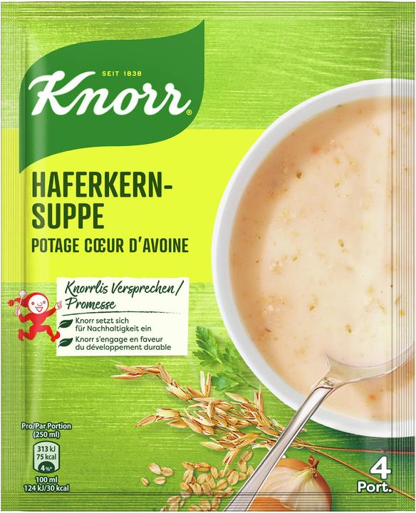 Produktbild Knorr Haferkern Suppe Beutel, feine crèmige Suppe mit Lauch & Haferkernen, einfach zubereitet