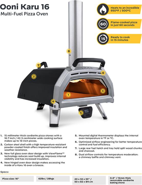 Actual product image Ooni Karu 16 (Pizza oven wood, Pizza oven gas)