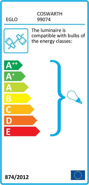 Energie-Label EGLO Aufbauspot COSWARTH 1x E27, Anthrazit/Creme (E27)