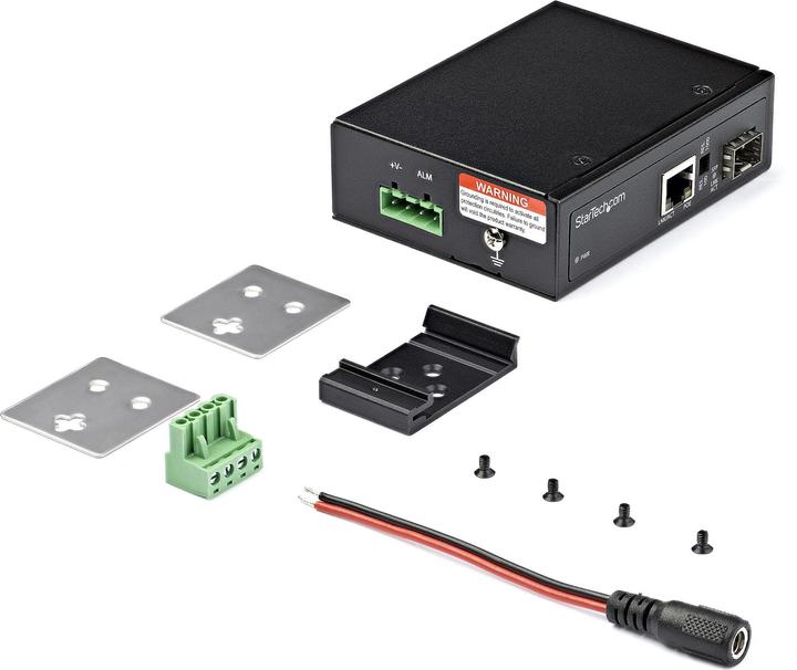 Actual product image StarTech PoE + Industrial Media Converter 60W - Media converter fiber optic copper - singlemode-/ (Media converter)