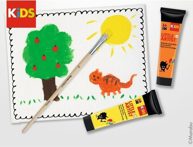 Produktbild Marabu Little Artist Art Box KiDS (Grün, Braun, Beige, Rot, Gelb, Blau, 36 ml)