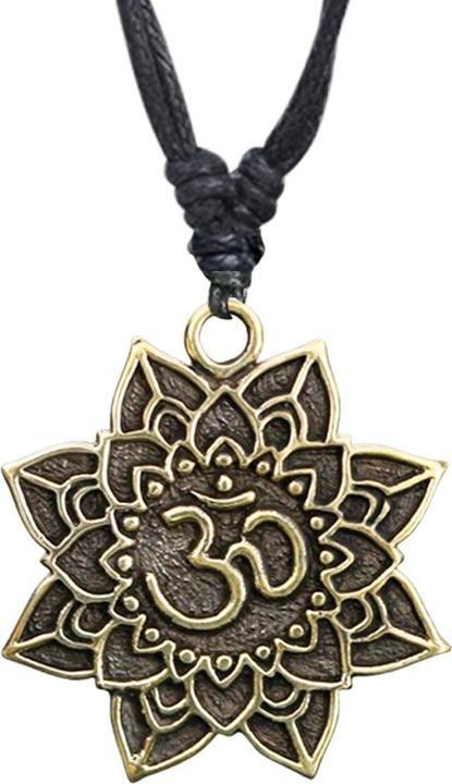 Produktbild Star Piercing Halskette schwarz Anhänger vergoldet Blume Ohm (Messing)