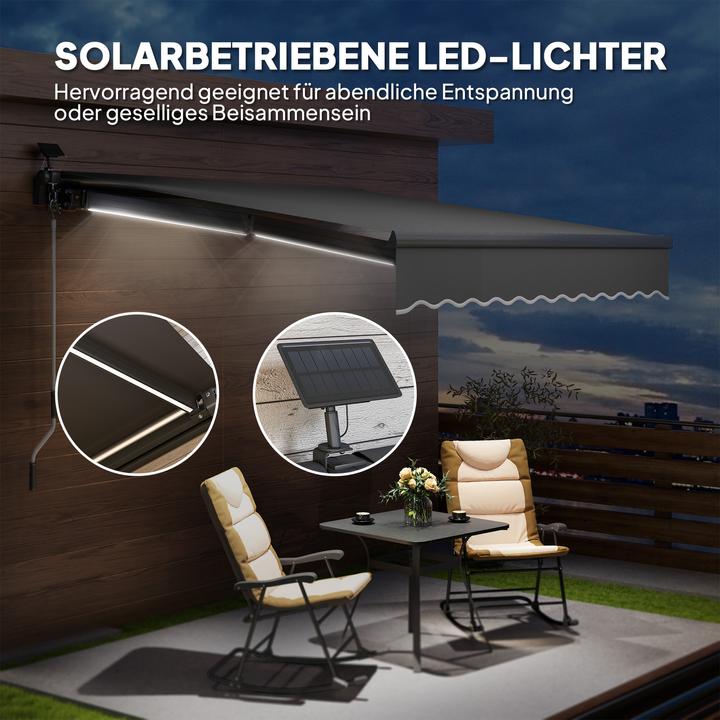 Produktbild Outsunny Klemmmarkise Aluminium, Polyester Grau (2.50 m)