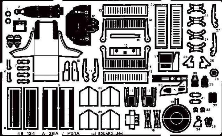 Actual product image Eduard A-36 / P 51 for Accurate Miniatures kit