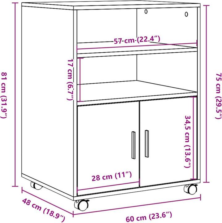 Produktbild VidaXL Rollschrank -Optik