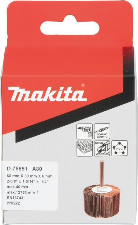 Image du produit Makita Roue à lamelles abrasives 60 x 30 / G80 (80)