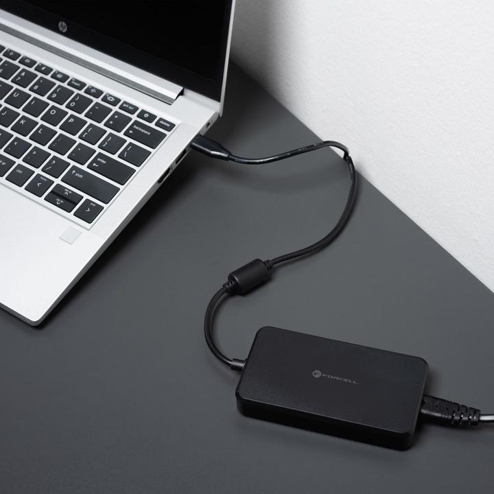 Actual product image Forcell Adapter F-ENERGY E856 uniwersal laptop charger 65W (6 adaptors) - czarny (65 W)