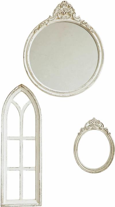 Produktbild Loberon Spiegel mit Deko-Fenstern im 3er Set Morilev antikweiss (60 x 20 x 2.5 cm)