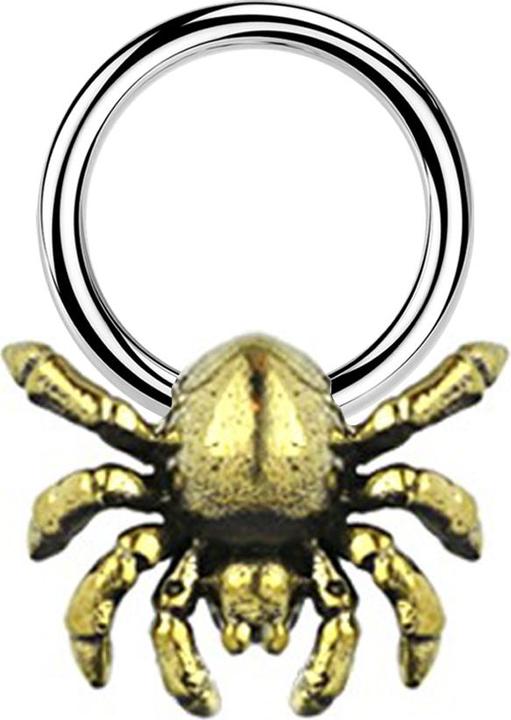 Immagine prodotto Star Piercing Anello di chiusura in argento cancro placcato oro (Ottone, Acciaio chirurgico 316L)