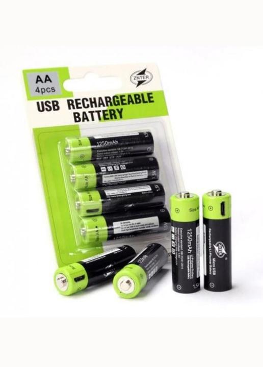 Immagine prodotto Znter AA 1.5V 1700mAh li-polimero USB Blister di 4 pezzi (4 pz., AA, 1700 mAh)