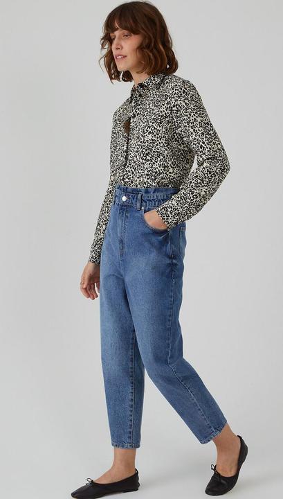 Actual product image La Redoute Collections Balloon jeans with high paperbag waistband