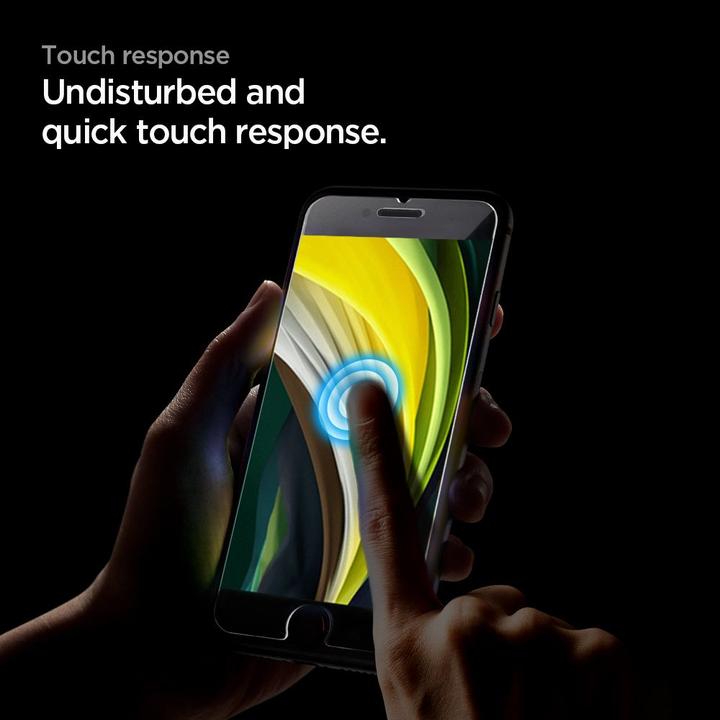 Actual product image Spigen tempered glass ALM GLASS FC for iPhone 7 / 8 / SE 2020 / SE 2022 black (1 Piece, LG K8 2017, Apple iPhone SE (2nd Gen))
