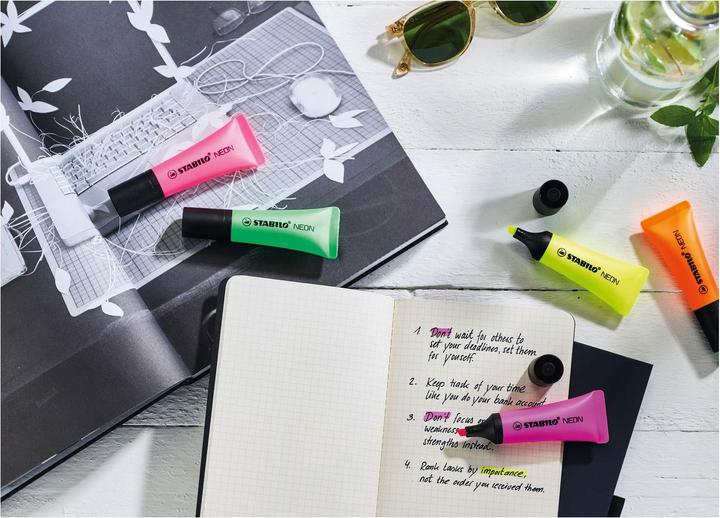 Image du produit STABILO Surligneur NEON (Orange, Jaune, Vert, Pink, 5 mm, 4 x)