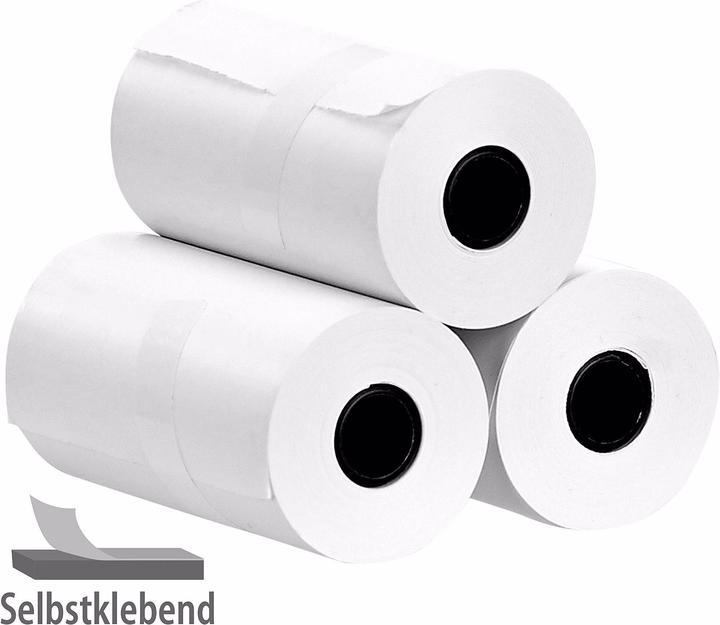 Immagine prodotto Callstel Set di 3 rotoli di etichette autoadesive, larghezza 80 mm, 3,5 m ciascuno, bianco
