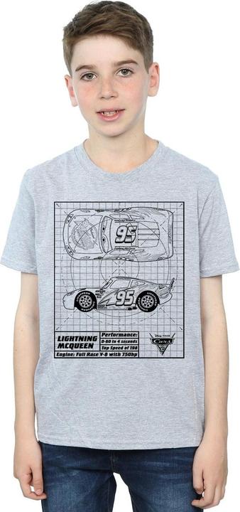 Disney Cars Lightning McQueen Blueprint TShirt Jungen