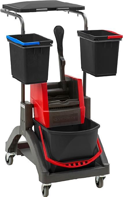 Actual product image Vermop MISTRAL cleaning trolley, LxWxH 630 x 600 x 990 mm, 1 x 17 l bucket, 2 x 6 l (1 pcs.)