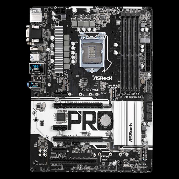 Produktbild AsRock Z270 Pro4 (LGA 1151, Intel Z270, ATX)