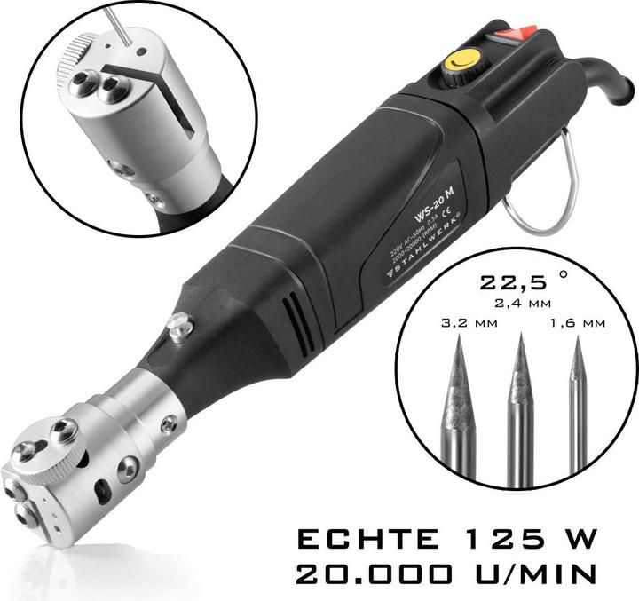 Produktbild Stahlwerk Wolframschleifgerät WS-20 M mit 125W für Wolframelektroden 1,6-3,2 mm (125 W)
