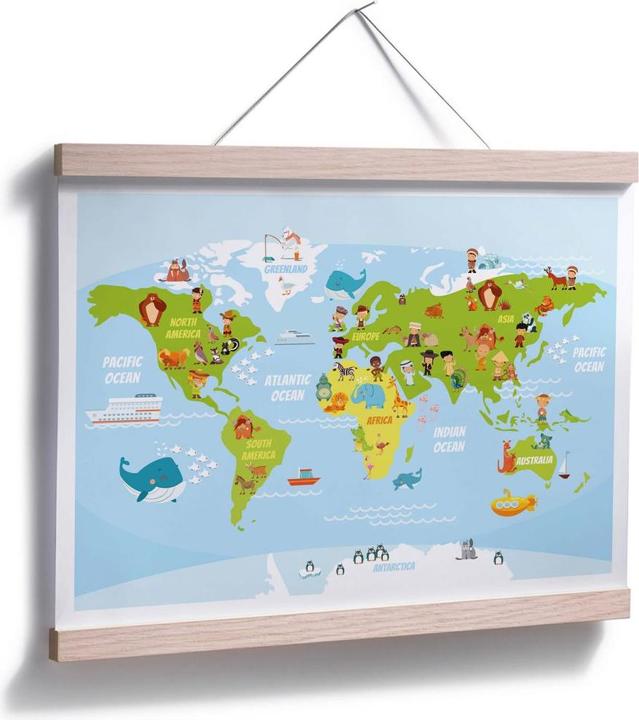 Immagine prodotto Trenddeko Mappa del mondo divertente per bambini (60 x 50 cm)