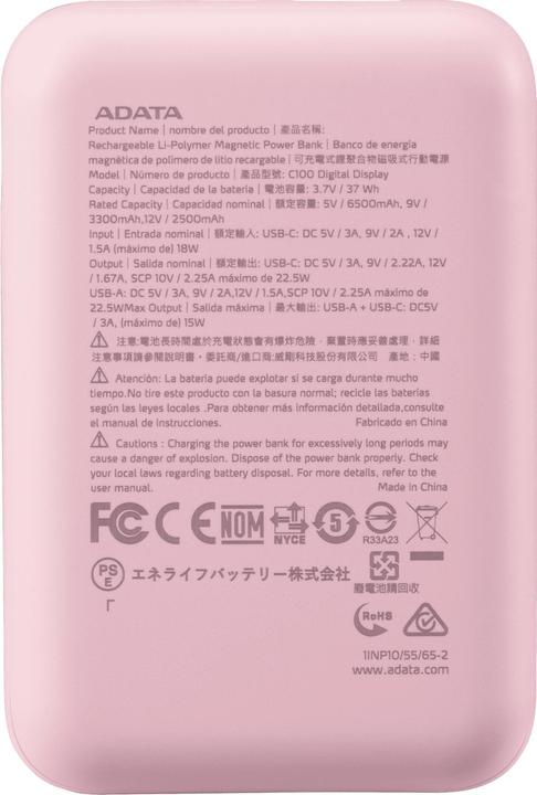 Image du produit Adata Powerbank P10022-12 10000 mAh, Akkutyp: Lithium-Polymer (10000 mAh, 15 W, 37 Wh)