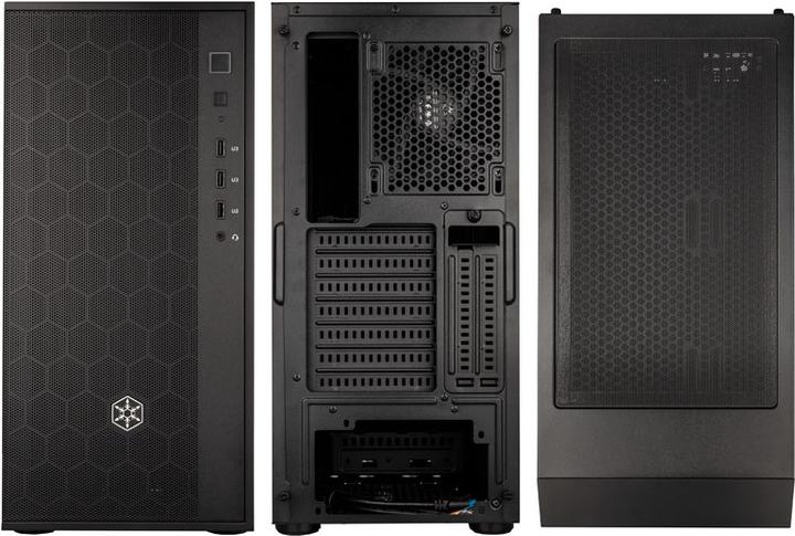 Actual product image Silverstone SST-FAR1B V2 - FARA R1 Tower ATX Computer Case, mesh front panel, black (mATX, Mini-ITX, ATX)