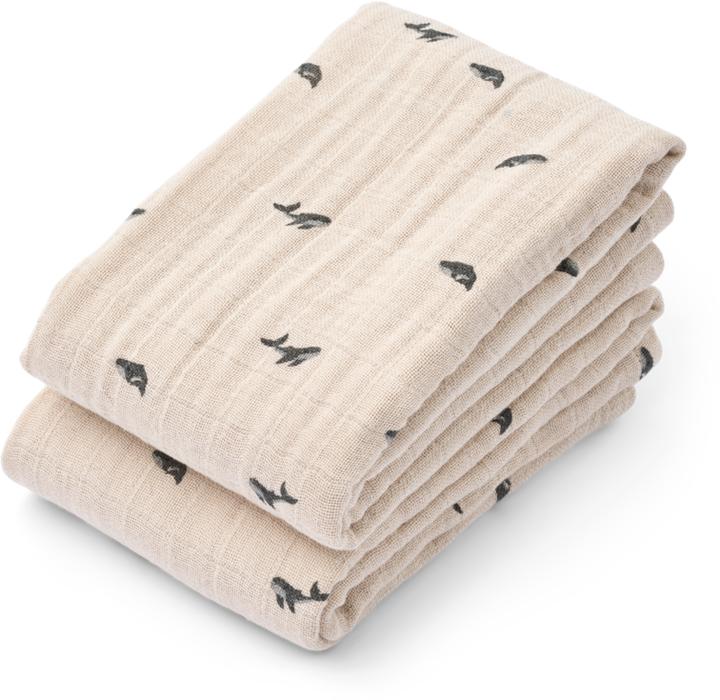 Produktbild Liewood 2Pack Mulltücher Mini Whale Sandy (65 cm, 65 cm)