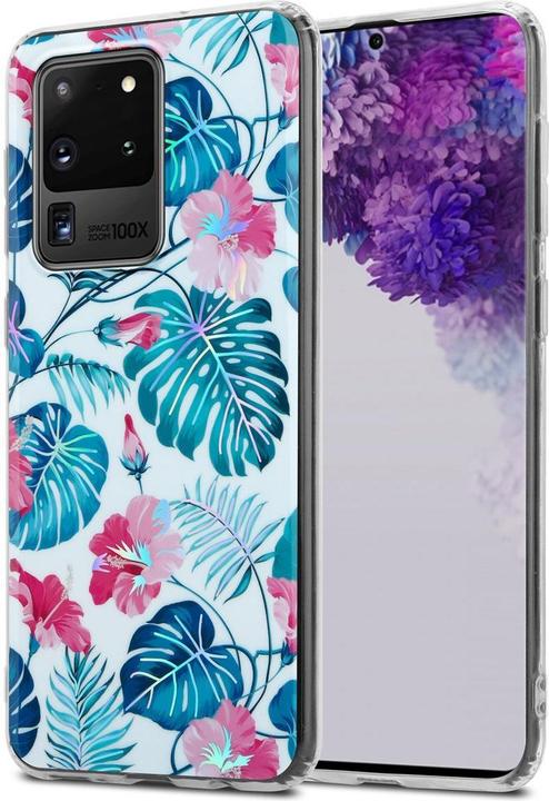Produktbild Cadorabo IMD TPU Bunte Blumen & Blätter Cover (Samsung Galaxy S20 Ultra)
