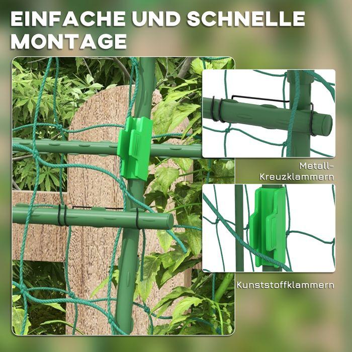 Actual product image Swisshandel24 Trellis, adjustable trellis, with net, steel, green, 144 x 167 x 206 cm (144 cm, 167 cm)