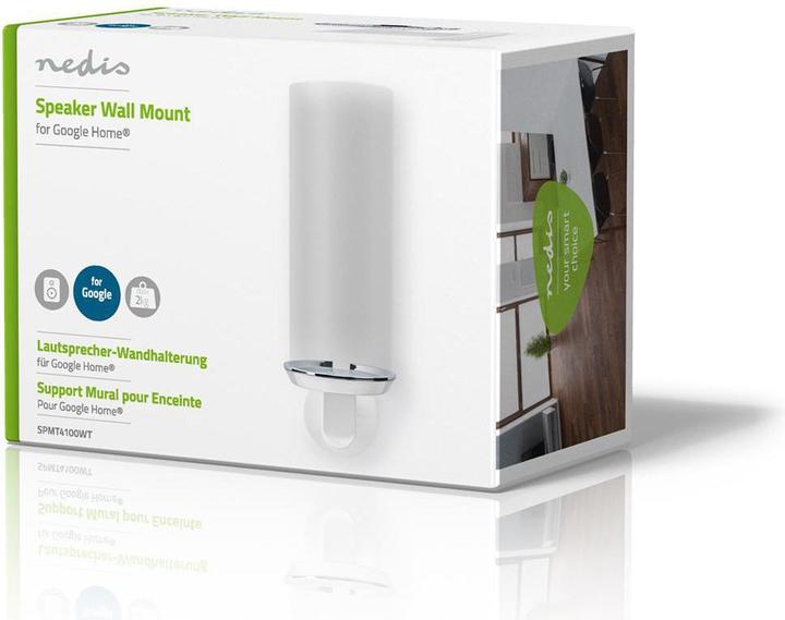 Immagine prodotto Nedis Supporto per altoparlanti Google Home® da parete 2 kg Fisso Metallo / Acciaio Bianco (1 pz., Installazione a parete)