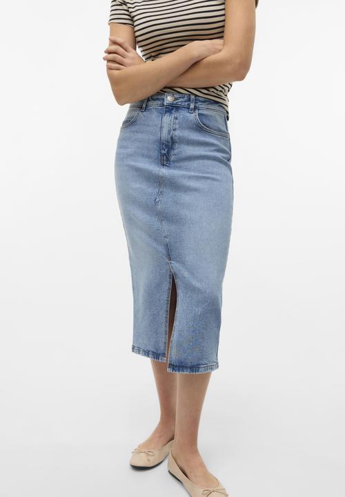 Actual product image Vero Moda Vmnatalie Hr Midi Dnm Skirt Mix Noos (L)