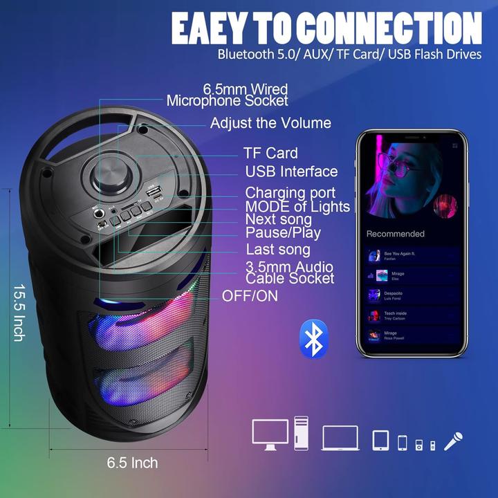Actual product image BabYoung Tragbarer Bluetooth-Lautsprecher (10 h, Rechargeable battery operated)