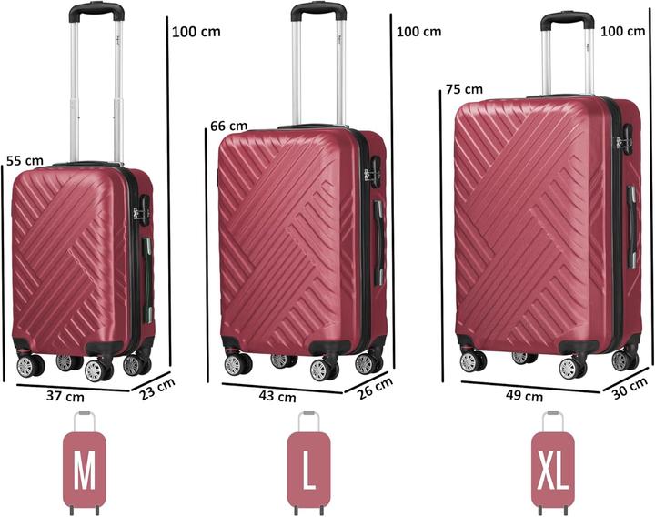 Produktbild Zelsius 3-teiliges Hartschalenkoffer-Set (Handgepäck (bis 50l), M (50 - 90l), L (90 - 115l))