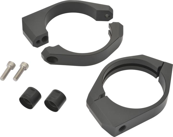 Actual product image Daytona Set of 59 mm black aluminium fork clamps for flasher mounting