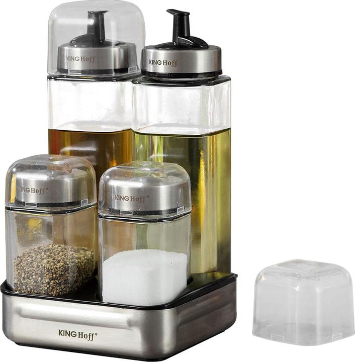 Image du produit Kinghoff Set de récipients pour épices et vinaigre/huile, 5 pcs. (Différentes épices)