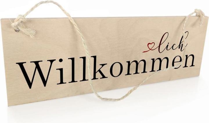 Produktbild Trenddeko Herzlich Willkommen (30 x 10 cm)
