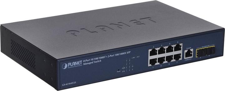 Immagine prodotto Planet 10/100/1000T + 2 porte gestite L2/L4 Gigabit Ethernet (10/100/1000) 1U Blu (10 Porti)