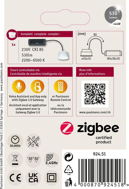 Immagine prodotto Paulmann Coin Zigbee (530 lm)