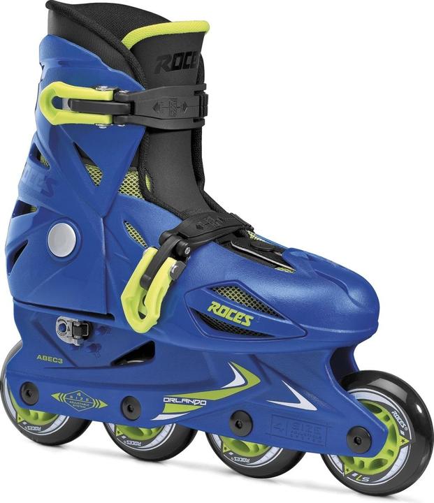 Roces Kinder Inlineskates Orlando III (Grösse: 25.0-29.0 (Rollen 64 mm), blue/lime) (37, 39, 40)