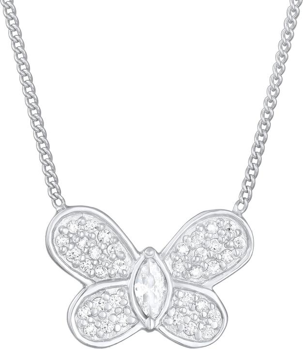 Elli Kristall Kette, Schmetterling (925er Sterling Silber, Zirkonia, 45 cm)