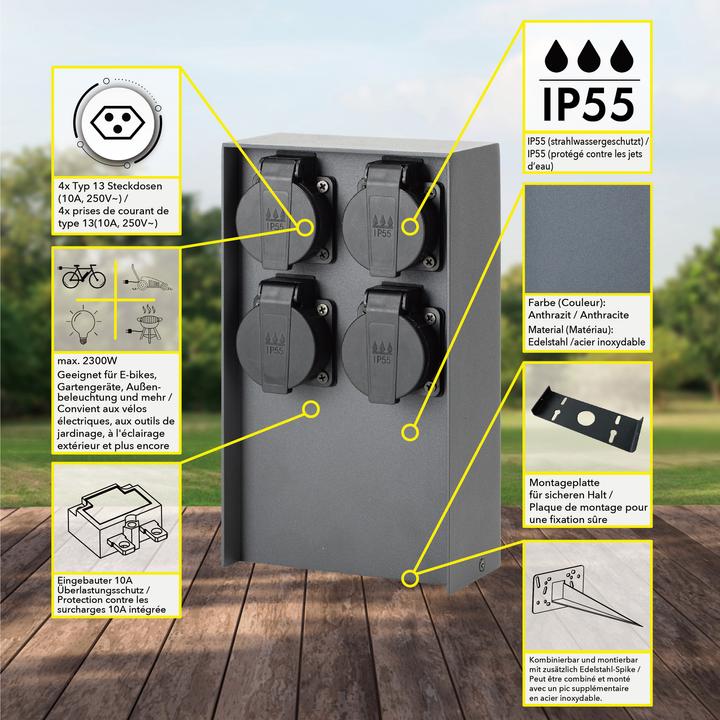 Image du produit Schönenberger IP55 Colonne d'énergie 4xT13 (4 x)