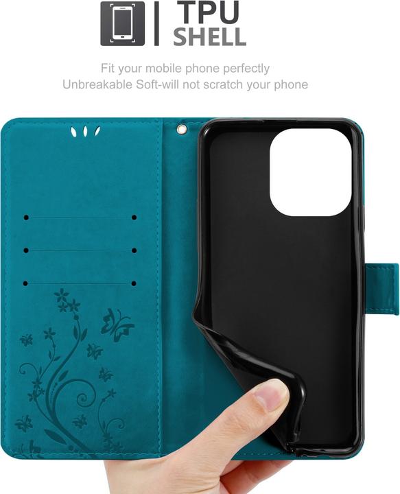 Actual product image Cadorabo Cover for Apple iPhone 14 PRO MAX in Flower Book Style (Apple iPhone 14 Pro Max)