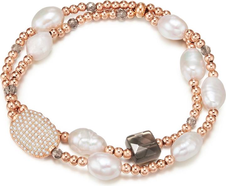 Immagine prodotto Lulu & Jane Donna Metallo Lega Zirconia Perla d'acqua dolce coltivata Oro rosa 19,0 - 22,0 cm - 29403 (22 cm, Lega metallica)