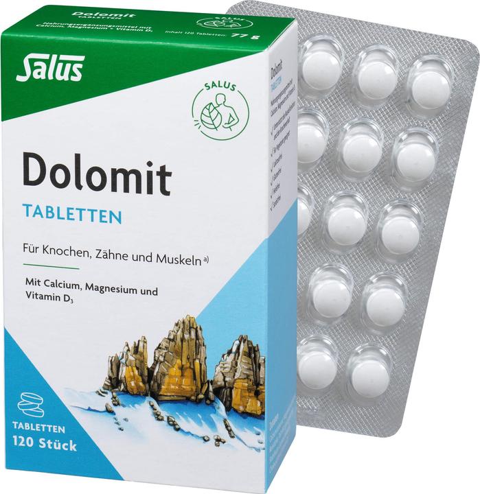 Actual product image Salus Dolomite Magnesium Calcium Vitamin D3 Tabl (120 Piece, Pills, 113 g)