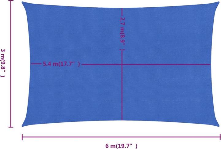 Image du produit VidaXL Sonnensegel 160 g/m² Rechteckig HDPE (3 x 6 m)