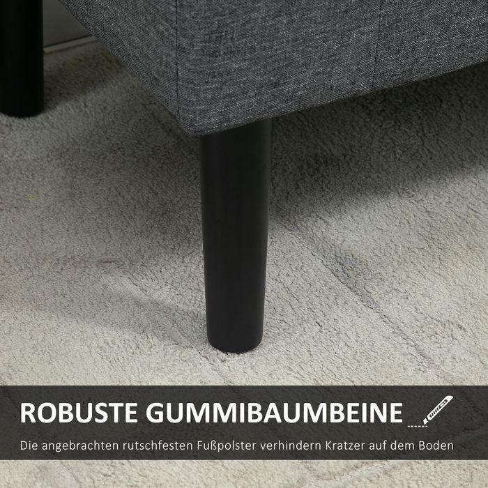 Produktbild Swisshandel24 Sitzbank mit Stauraum Polsterbank Sitzhocker Sitztruhe belastbar bis 130 kg Leinen-Touch Gummiholz D
