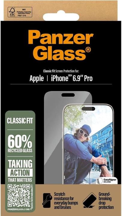 Actual product image PanzerGlass Classic Fit (1 Piece, Apple iPhone 16 Pro Max)